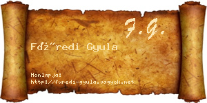 Füredi Gyula névjegykártya