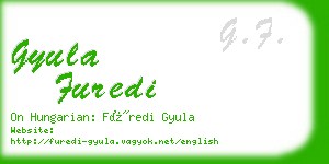 gyula furedi business card